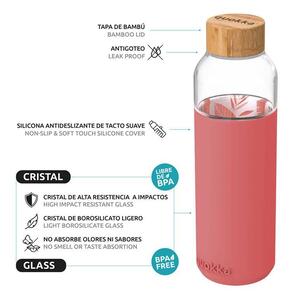 Quokka Flow - Butelka na wodę ze szkła 660 ml (Inner Pink Botanical)
