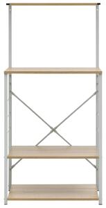 Szafka na mikrofalówkę, biało-dębowa, 60x39,6x123 cm
