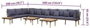 Zestaw Mebli Ogrodowych Komplet Wypoczynkowy Z Poduszkami Drewno Na Taras Balkon Ogród