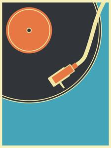 Ilustracja Retro Music Vintage Turntable Poster in, Youst