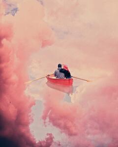 Ilustracja Pink sailing, spacerocket art