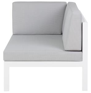 Zestaw mebli ogrodowych sofa i stolik biała aluminiowa rama szare poduszki Castella Beliani