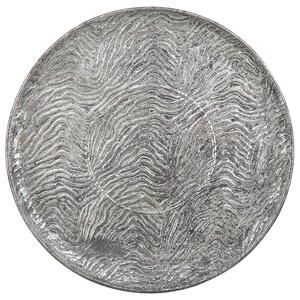 Dekoracyjna taca srebrna postarzana metalowa styl retro talerz Kitnos Beliani