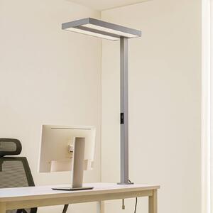Lampka z klipsem Logan Arcchio, możliwość ściemniania, aluminiowy / szary / cynkowy, biuro, aluminium, nowoczesny