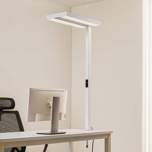 Lampka z klipsem Logan Arcchio, możliwość ściemniania, biały / opal, biuro, aluminium, nowoczesny