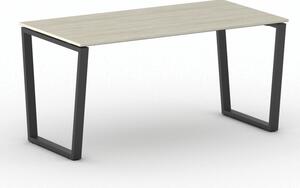 Biurko PRIMO IMPRESS, 160x80 cm, czarna podstawa, dąb naturalny