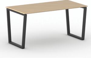 Biurko PRIMO IMPRESS, 160x80 cm, czarna podstawa, buk