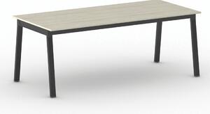 Stół PRIMO BASIC z czarnym stelażem, 2000 x 900 x 750 mm, naturalny dąb