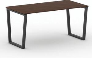 Biurko PRIMO IMPRESS, 160x80 cm, czarna podstawa, orzech