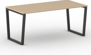 Biurko PRIMO IMPRESS, 180x90 cm, czarna podstawa, buk