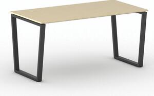 Biurko PRIMO IMPRESS, 160x80 cm, czarna podstawa, brzoza