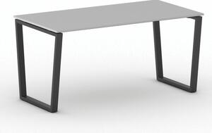 Biurko PRIMO IMPRESS, 160x80 cm, czarna podstawa, szary