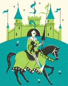 Ilustracja Medieval Castle and Knight, CSA-Printstock