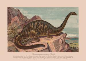 Ilustracja Brontosaurus excelsus Late Jurassic epoch chromolithograph, ZU_09