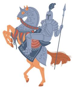 Ilustracja Vector isolated illustration of medieval knight, sabelskaya