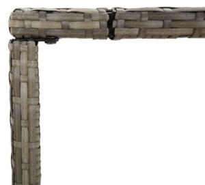 Stolik barowy ze szklanym blatem, szary, 180x70x110 cm