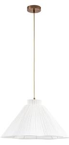 Lampa Wisząca Lucande, Lisbeth, ściemnialny, biały, salon, tkanina | tekstylia, dworkowy | rustykalny