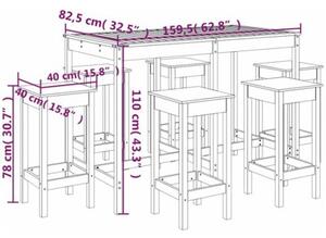 Zestaw Mebli Ogrodowych Komplet Barowy 7-Częściowy Drewno Na Taras Balkon Ogród