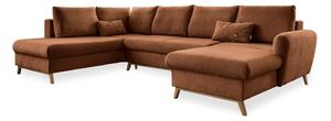Ceglasta rozkładana sofa w kształcie litery "U" Miuform Scandic Lagom, lewostronna
