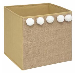 Pudełko składane z juty z pomponami POMPOME brązowe
