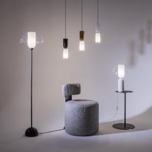 Lampa stojąca podłogowa dekoracyjna czarno-przezroczysta szklana kopuła 1xE14 40W MEMORY Maytoni