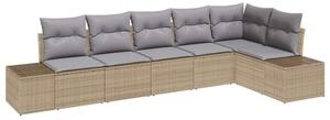 Zestaw Mebli Ogrodowych Komplet Wypoczynkowy 6-Częściowy Rattan Na Taras Balkon Ogród
