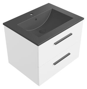 Szafka łazienkowa biała 60 cm z czarną umywalką Sink Quality Gaia 60