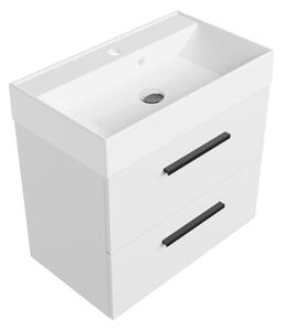 Szafka łazienkowa biała 50 cm z białą umywalką Sink Quality Aura 50