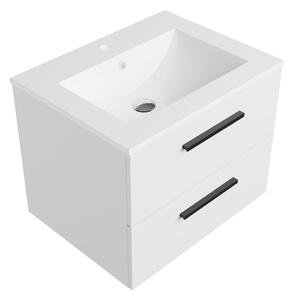 Szafka łazienkowa biała 60 cm z białą umywalką Sink Quality Gaia 60