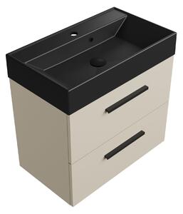 Szafka łazienkowa kaszmir 60 cm z czarną umywalką Sink Quality Aura 60