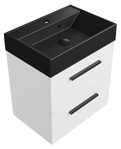 Szafka łazienkowa biała 50 cm z białą umywalką Sink Quality Aura 50