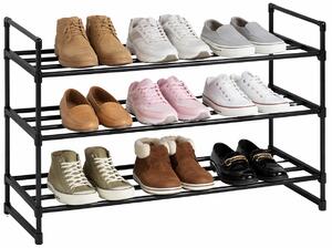 Czarna Szafka Na Buty Z 3 Półkami G6-P38
