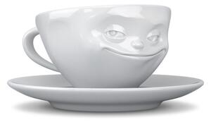 Biała porcelanowa uśmiechnięta filiżanka 58products, 200 ml