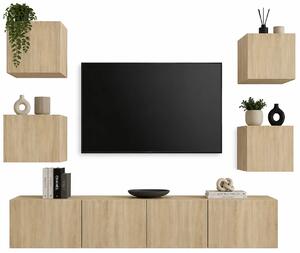 Wiszący zestaw szafek rtv dąb sonoma H7-E83