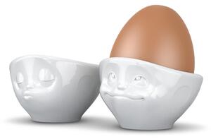 Komplet 2 białych porcelanowych zakochanych kieliszków do jajek 58products, 100 ml