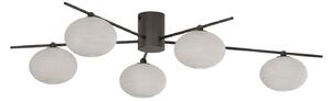 Lampa Sufitowa Lindby, Valisa, ściemnialny, czarny, salon, szkło