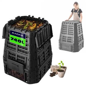 Kompostownik ogrodowy Boko 740L, czarny