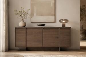 Komoda czterodrzwiowa Zolia 180 cm na cokole - orzech elegant