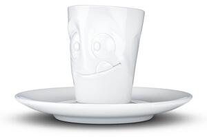 Biała łakoma porcelanowa filiżanka do espresso ze spodkiem 58products, 80 ml