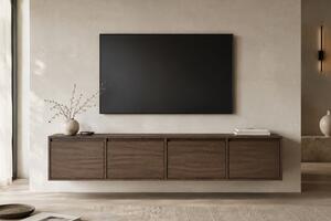 Szafka RTV czterodrzwiowa Zolia 180 cm wisząca - orzech elegant