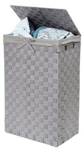 Szary kosz na pranie z pokrywką Compactor Laundry Basket Linen, wys. 60 cm