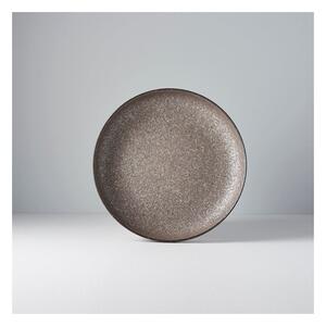 Beżowy talerz ceramiczny z wysokim brzegiem MIJ Earth, 700 ml