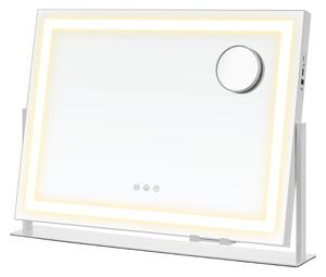 Lustro kosmetyczne DAHLIA z oświetleniem LED, 10x62,5x45,8 cm, biała SongmicsHome