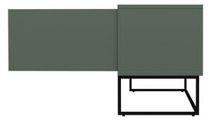 Zielona szafka pod TV z metalowymi nogami w czarnym kolorze Tenzo Lipp