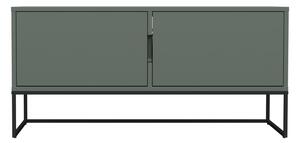 Zielona szafka pod TV z metalowymi nogami w czarnym kolorze Tenzo Lipp