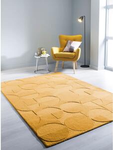 Żółty wełniany dywan Flair Rugs Gigi, 120x170 cm
