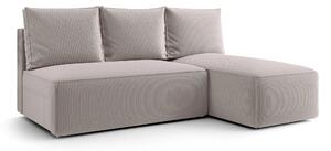 Jasnobeżowa rozkładana sofa narożna z funkcją spania H2-Z30