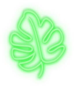 Zielony neon w kształcie liścia Candy Shock Leaf, 30x40 cm