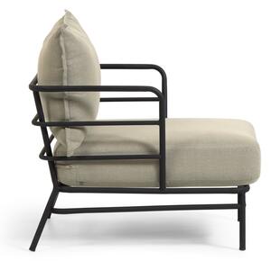 Beżowy fotel ogrodowy z metalową konstrukcją Kave Home Mareluz