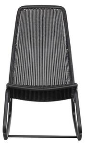 Czarne rattanowe bujane krzesło ogrodowe WOOOD Tom